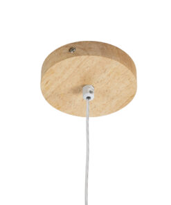 GloboStar® CALISTA 01252 Μοντέρνο Κρεμαστό Φωτιστικό Οροφής LED AC220-240V IP20 – Μ4 x Π3 x Υ33cm – Μπεζ Ξύλινο – Θερμό Λευκό 3000K