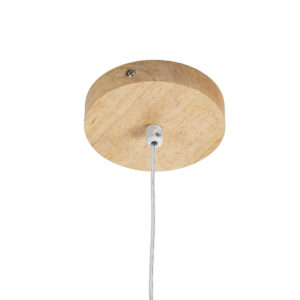 GloboStar® CALISTA 01252 Μοντέρνο Κρεμαστό Φωτιστικό Οροφής LED AC220-240V IP20 – Μ4 x Π3 x Υ33cm – Μπεζ Ξύλινο – Θερμό Λευκό 3000K