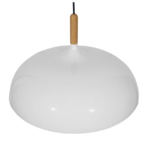 GloboStar® VALLETE WHITE 01256 Μοντέρνο Κρεμαστό Φωτιστικό Οροφής Μονόφωτο 1 x E27 Λευκό Μεταλλικό Καμπάνα Φ45 x Y27cm