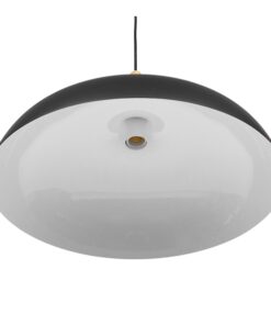 GloboStar® VALLETE BLACK 01258 Μοντέρνο Κρεμαστό Φωτιστικό Οροφής Μονόφωτο 1 x E27 Μαύρο Μεταλλικό Καμπάνα Φ45 x Y27cm