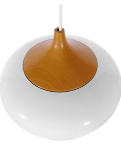 GloboStar® VILI WHITE 01260 Μοντέρνο Κρεμαστό Φωτιστικό Οροφής Μονόφωτο 1 x E27 Λευκό Μεταλλικό Καμπάνα Φ40 x Y27cm