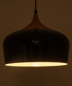 GloboStar® VILI BLACK 01261 Μοντέρνο Κρεμαστό Φωτιστικό Οροφής Μονόφωτο 1 x E27 Μαύρο Μεταλλικό Καμπάνα Φ35 x Y27cm