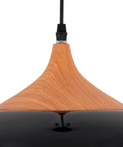 GloboStar® VILI BLACK 01261 Μοντέρνο Κρεμαστό Φωτιστικό Οροφής Μονόφωτο 1 x E27 Μαύρο Μεταλλικό Καμπάνα Φ35 x Y27cm