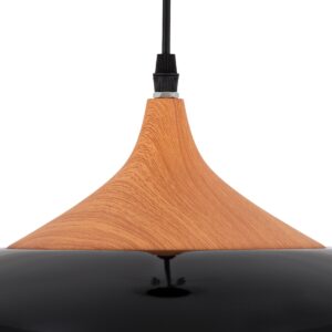 GloboStar® VILI BLACK 01261 Μοντέρνο Κρεμαστό Φωτιστικό Οροφής Μονόφωτο 1 x E27 Μαύρο Μεταλλικό Καμπάνα Φ35 x Y27cm