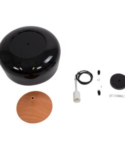 GloboStar® VILI BLACK 01261 Μοντέρνο Κρεμαστό Φωτιστικό Οροφής Μονόφωτο 1 x E27 Μαύρο Μεταλλικό Καμπάνα Φ35 x Y27cm