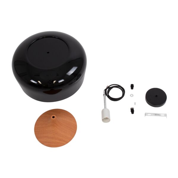 GloboStar® VILI BLACK 01261 Μοντέρνο Κρεμαστό Φωτιστικό Οροφής Μονόφωτο 1 x E27 Μαύρο Μεταλλικό Καμπάνα Φ35 x Y27cm