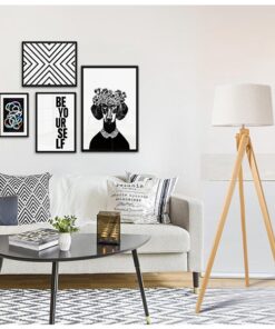 GloboStar® TRIPOD 01263 Μοντέρνο Φωτιστικό Δαπέδου Μονόφωτο 1 x E27 Μπεζ Ξύλινο Καμπάνα D40 x H143cm