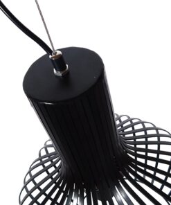 GloboStar® GOBLET DARK 01266 Μοντέρνο Κρεμαστό Φωτιστικό Οροφής Μονόφωτο Μαύρο Μεταλλικό Καμπάνα Φ38 x Y50cm