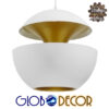 GloboStar® SEVILLE WHITE 01268 Μοντέρνο Κρεμαστό Φωτιστικό Οροφής Μονόφωτο 1 x E27 Λευκό Μεταλλικό Φ35 x 33cm