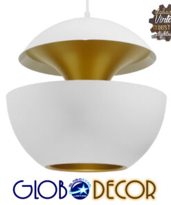 GloboStar® SEVILLE WHITE 01268 Μοντέρνο Κρεμαστό Φωτιστικό Οροφής Μονόφωτο 1 x E27 Λευκό Μεταλλικό Φ35 x 33cm