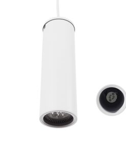 GloboStar® CANNON WHITE 01274 Μοντέρνο Κρεμαστό Φωτιστικό Οροφής Spot Μονόφωτο 1 x GU10 Λευκό Μεταλλικό Φ6 x Y20cm