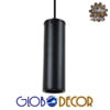 GloboStar® CANNON BLACK 01275 Μοντέρνο Κρεμαστό Φωτιστικό Οροφής Spot Μονόφωτο 1 x GU10 Μαύρο Μεταλλικό Φ6 x 20cm