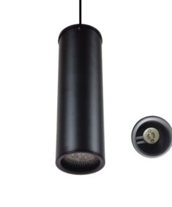 GloboStar® CANNON BLACK 01275 Μοντέρνο Κρεμαστό Φωτιστικό Οροφής Spot Μονόφωτο 1 x GU10 Μαύρο Μεταλλικό Φ6 x 20cm