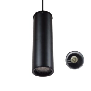 GloboStar® CANNON BLACK 01275 Μοντέρνο Κρεμαστό Φωτιστικό Οροφής Spot Μονόφωτο 1 x GU10 Μαύρο Μεταλλικό Φ6 x 20cm