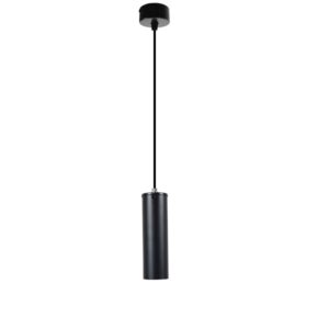 GloboStar® CANNON BLACK 01275 Μοντέρνο Κρεμαστό Φωτιστικό Οροφής Spot Μονόφωτο 1 x GU10 Μαύρο Μεταλλικό Φ6 x 20cm