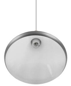 GloboStar® PIROZZI 01277 Μοντέρνο Κρεμαστό Φωτιστικό Οροφής Μονόφωτο Ασημί Μεταλλικό Καμπάνα Φ27 x Y20cm
