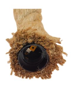 GloboStar® ROPE 01278 Vintage Industrial Κρεμαστό Φωτιστικό Οροφής Μονόφωτο 1 x E27 με 1 μέτρο Μπεζ Σχοινί Φ3.5 x 100cm