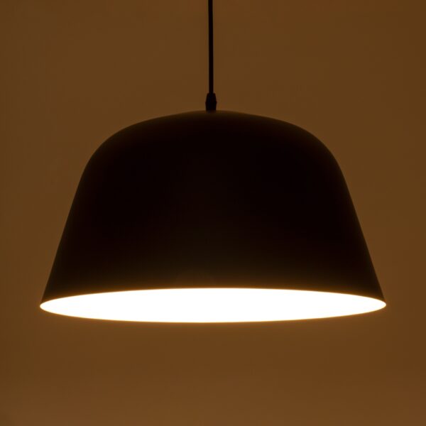 GloboStar® EASTVALE 01281 Μοντέρνο Κρεμαστό Φωτιστικό Οροφής Μονόφωτο 1 x E27 Μαύρο Μεταλλικό Καμπάνα Φ40 x Y24cm