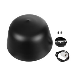 GloboStar® EASTVALE 01281 Μοντέρνο Κρεμαστό Φωτιστικό Οροφής Μονόφωτο 1 x E27 Μαύρο Μεταλλικό Καμπάνα Φ40 x Y24cm