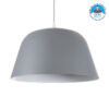 GloboStar® WESTVALE 01282 Μοντέρνο Κρεμαστό Φωτιστικό Οροφής Μονόφωτο 1 x E27 Γκρί  Μεταλλικό Καμπάνα Φ40 x Y24cm