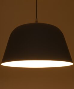 GloboStar® WESTVALE 01282 Μοντέρνο Κρεμαστό Φωτιστικό Οροφής Μονόφωτο 1 x E27 Γκρί Μεταλλικό Καμπάνα Φ40 x Y24cm