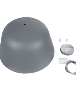 GloboStar® WESTVALE 01282 Μοντέρνο Κρεμαστό Φωτιστικό Οροφής Μονόφωτο 1 x E27 Γκρί Μεταλλικό Καμπάνα Φ40 x Y24cm