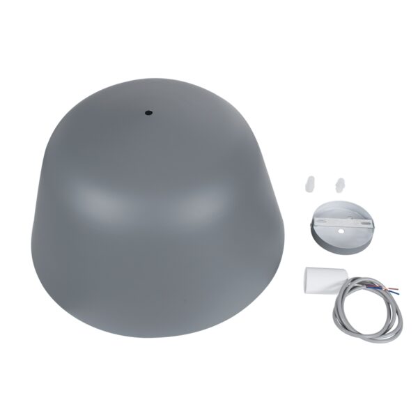 GloboStar® WESTVALE 01282 Μοντέρνο Κρεμαστό Φωτιστικό Οροφής Μονόφωτο 1 x E27 Γκρί  Μεταλλικό Καμπάνα Φ40 x Y24cm