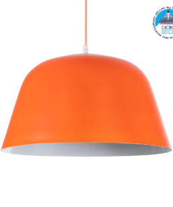 GloboStar® NORTHVALE 01283 Μοντέρνο Κρεμαστό Φωτιστικό Οροφής Μονόφωτο 1 x E27 Κόκκινο Κεραμιδί Μεταλλικό Καμπάνα Φ40 x Y24cm