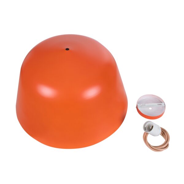GloboStar® NORTHVALE 01283 Μοντέρνο Κρεμαστό Φωτιστικό Οροφής Μονόφωτο 1 x E27 Κόκκινο Κεραμιδί Μεταλλικό Καμπάνα Φ40 x Y24cm