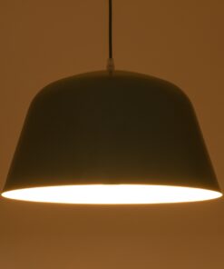 GloboStar® UPVALE 01285 Μοντέρνο Κρεμαστό Φωτιστικό Οροφής Μονόφωτο 1 x E27 Γκρι Πράσινο Μεταλλικό Καμπάνα Φ40 x Y24cm