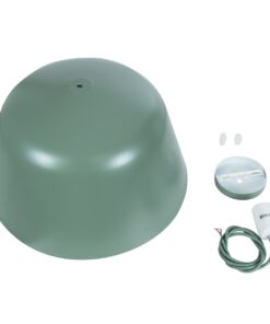 GloboStar® UPVALE 01285 Μοντέρνο Κρεμαστό Φωτιστικό Οροφής Μονόφωτο 1 x E27 Γκρι Πράσινο Μεταλλικό Καμπάνα Φ40 x Y24cm