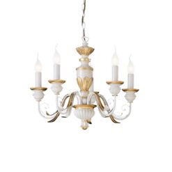 IDEAL LUX Κρεμαστό Φωτιστικό Οροφής FIRENZE 5xE14 Λευκού Χρώματος  – 012865