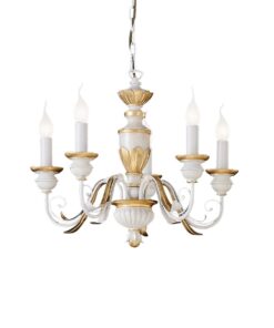 IDEAL LUX Κρεμαστό Φωτιστικό Οροφής FIRENZE 5xE14 Λευκού Χρώματος  – 012865