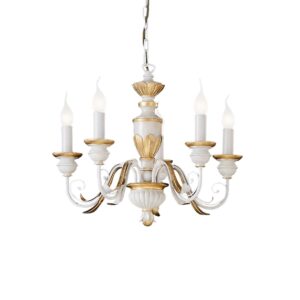 IDEAL LUX Κρεμαστό Φωτιστικό Οροφής FIRENZE 5xE14 Λευκού Χρώματος  – 012865