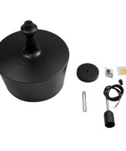 GloboStar® ROCKFORD 01287-A Μοντέρνο Κρεμαστό Φωτιστικό Οροφής Μονόφωτο 1 x E27 Μαύρο Μεταλλικό Καμπάνα Φ30 x Υ30cm