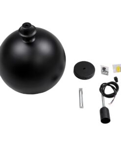 GloboStar® ROCKFORD 01287-B Μοντέρνο Κρεμαστό Φωτιστικό Οροφής Μονόφωτο 1 x E27 Μαύρο Μεταλλικό Καμπάνα Φ24 x Υ27cm