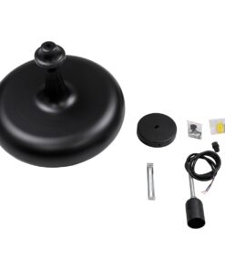 GloboStar® ROCKFORD 01287-C Μοντέρνο Κρεμαστό Φωτιστικό Οροφής Μονόφωτο 1 x E27 Μαύρο Μεταλλικό Καμπάνα Φ30 x Υ23cm