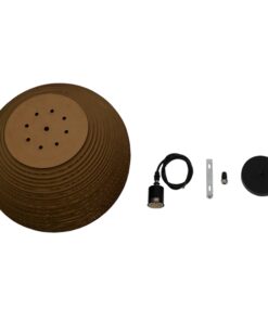 GloboStar® CRETE 01289 Vintage Κρεμαστό Φωτιστικό Οροφής Μονόφωτο 3D από Επεξεργασμένο Σκληρό Καφέ Χαρτόνι Καμπάνα Φ40 x Y34cm