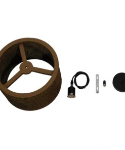 GloboStar® PAROS 01290 Vintage Κρεμαστό Φωτιστικό Οροφής Μονόφωτο 3D από Επεξεργασμένο Σκληρό Καφέ Χαρτόνι Καμπάνα Φ30 x Y20cm