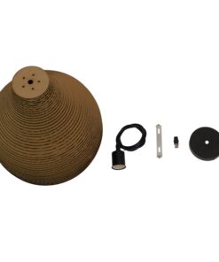 GloboStar® MYKONOS 01292 Vintage Κρεμαστό Φωτιστικό Οροφής Μονόφωτο 3D από Επεξεργασμένο Σκληρό Καφέ Χαρτόνι Καμπάνα Φ30 x Y30cm