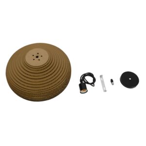 GloboStar® ZAKYNTHOS 01293 Vintage Κρεμαστό Φωτιστικό Οροφής Μονόφωτο 3D από Επεξεργασμένο Σκληρό Καφέ Χαρτόνι Καμπάνα Φ30 x Y20cm