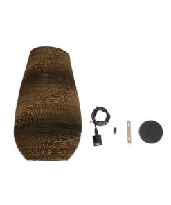 GloboStar® IKARIA 01294 Vintage Κρεμαστό Φωτιστικό Οροφής Μονόφωτο 3D από Επεξεργασμένο Σκληρό Καφέ Χαρτόνι Καμπάνα Φ25 x Y45cm