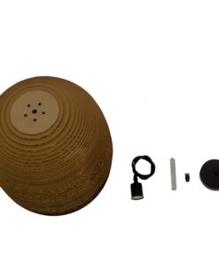 GloboStar® SKIATHOS 01296 Vintage Κρεμαστό Φωτιστικό Οροφής Μονόφωτο 3D από Επεξεργασμένο Σκληρό Καφέ Χαρτόνι Καμπάνα Φ35 x Y40cm