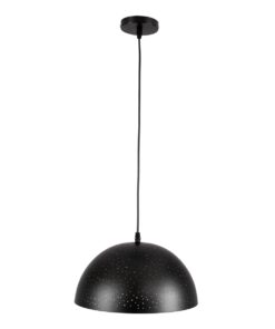 GloboStar® SOLANA 01301 Μοντέρνο Κρεμαστό Φωτιστικό Οροφής Μονόφωτο 1 x E27 Μαύρο Μεταλλικό Καμπάνα Φ30 x Υ15cm