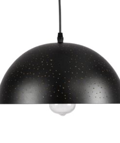 GloboStar® SOLANA 01301 Μοντέρνο Κρεμαστό Φωτιστικό Οροφής Μονόφωτο 1 x E27 Μαύρο Μεταλλικό Καμπάνα Φ30 x Υ15cm