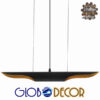 GloboStar® ESTERINA 01304 Μοντέρνο Κρεμαστό Φωτιστικό Οροφής Δίφωτο 2 x E27 Μαύρο – Χρυσό Μεταλλικό Μ60 x Π6 x Υ6cm