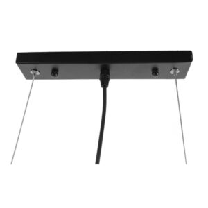 GloboStar® ESTERINA 01304 Μοντέρνο Κρεμαστό Φωτιστικό Οροφής Δίφωτο 2 x E27 Μαύρο – Χρυσό Μεταλλικό Μ60 x Π6 x Υ6cm