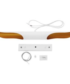 GloboStar® ARTICA 01305 Μοντέρνο Κρεμαστό Φωτιστικό Οροφής Δίφωτο 2 x E27 Λευκό Χρυσό Μεταλλικό Μ60 x Π6 x Υ6cm