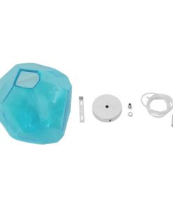 GloboStar® RINA 01306 Μοντέρνο Κρεμαστό Φωτιστικό Οροφής Μονόφωτο 1 x E27 Γυάλινο Γαλάζιο Διάφανο Μ20 x Π22 x Υ25cm