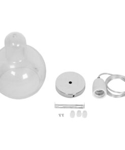 GloboStar® LUCREZIA 01314 Μοντέρνο Κρεμαστό Φωτιστικό Οροφής Μονόφωτο 1 x E27 Γυάλινο Διάφανο Φ18 x Υ23cm